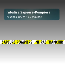 Rubalise plastique - Sapeurs Pompiers ne pas franchir 75mm*100m